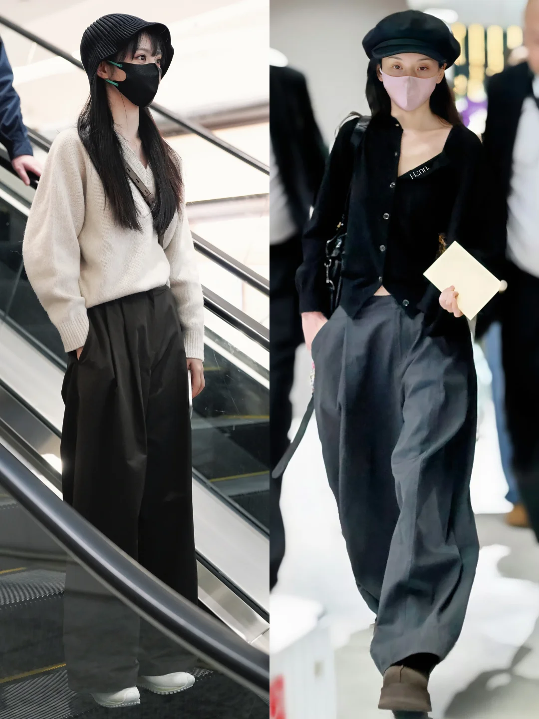 田曦薇宋祖儿｜秋冬针织休闲裤的搭配！