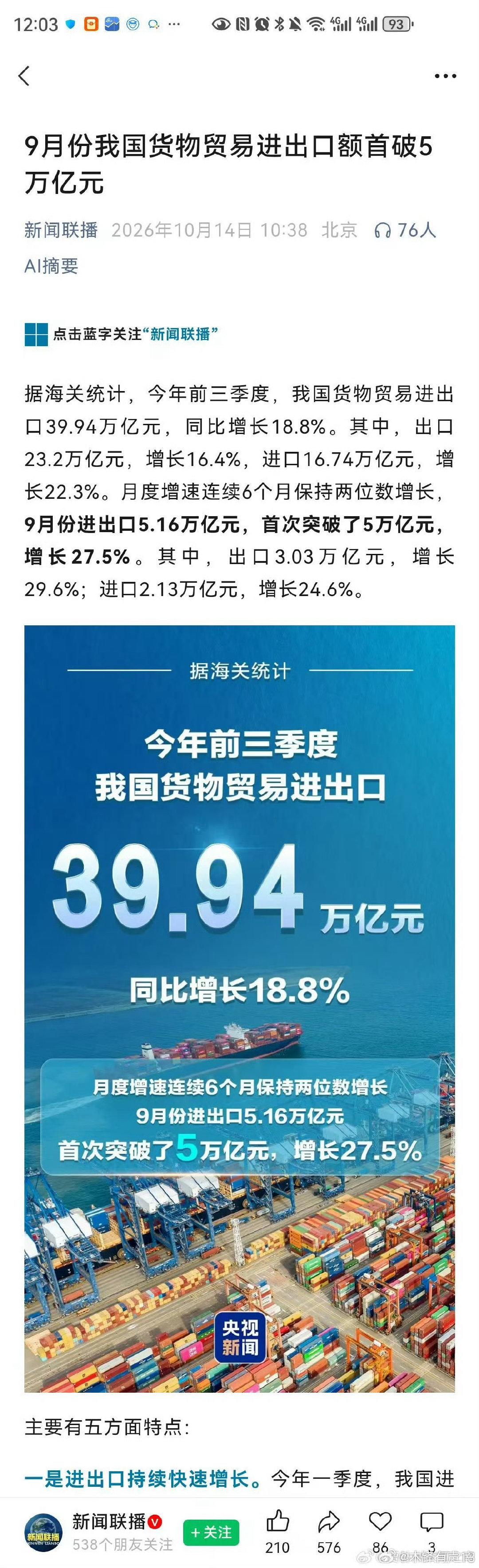 出口了货物，货款回国没？
#卢麒元[超话]# ​
