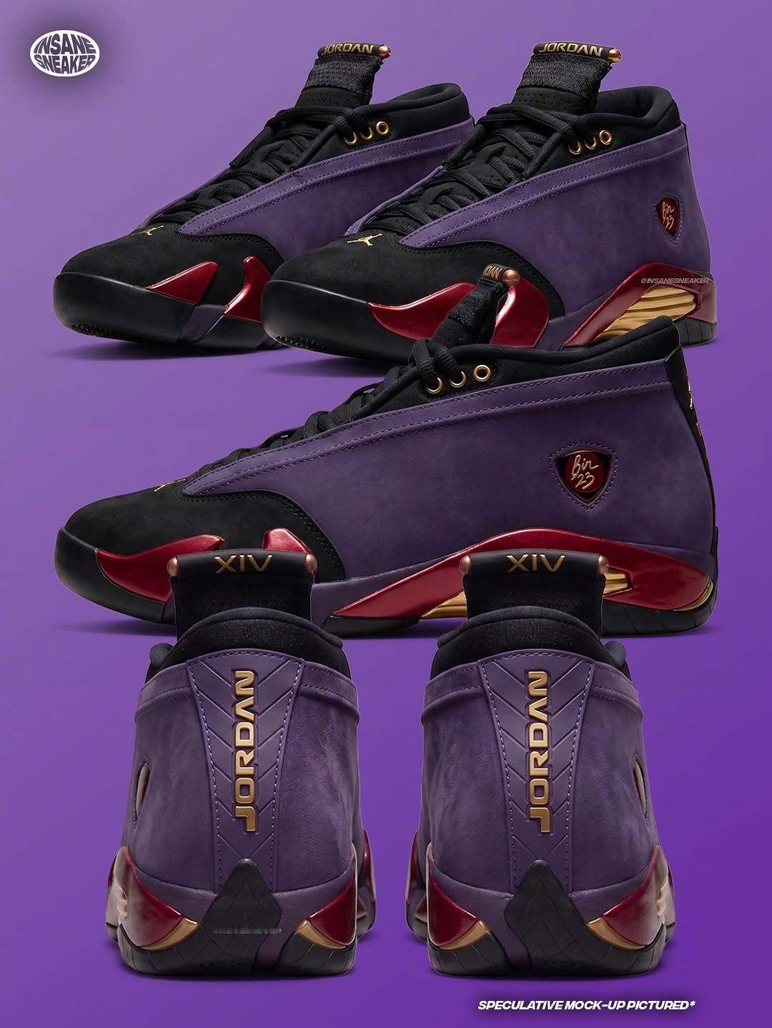#履程鞋事[超话]# Air Jordan 14 Low “Bin 23” 将于2027年六月发售，还有差不多一年讷，官图这就放出来了！ 
#巴萨5比0埃尔切# ​