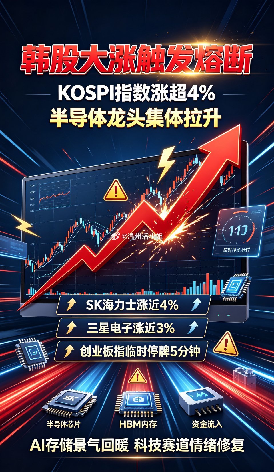 亚太外围市场迎来重磅回暖，韩国股市上演超强势大反攻行情，指数直线冲高...