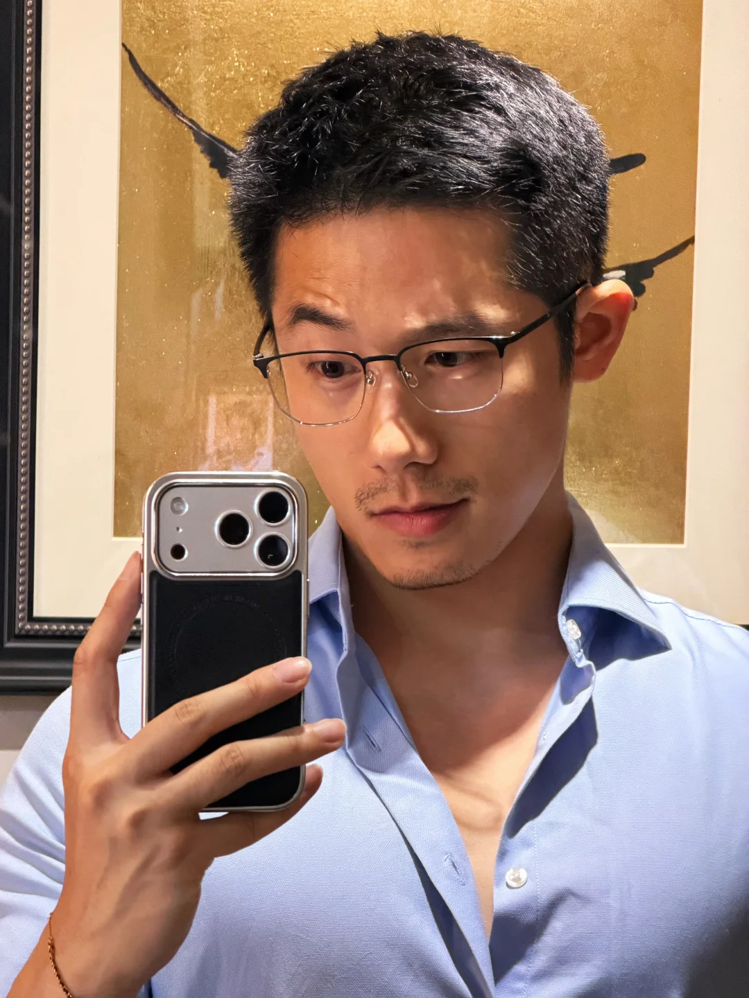 一戴眼镜人夫味就来了
