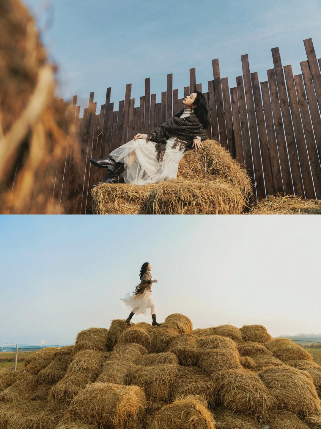 西安冬日限定草垛子🎬拍出文艺胶片风