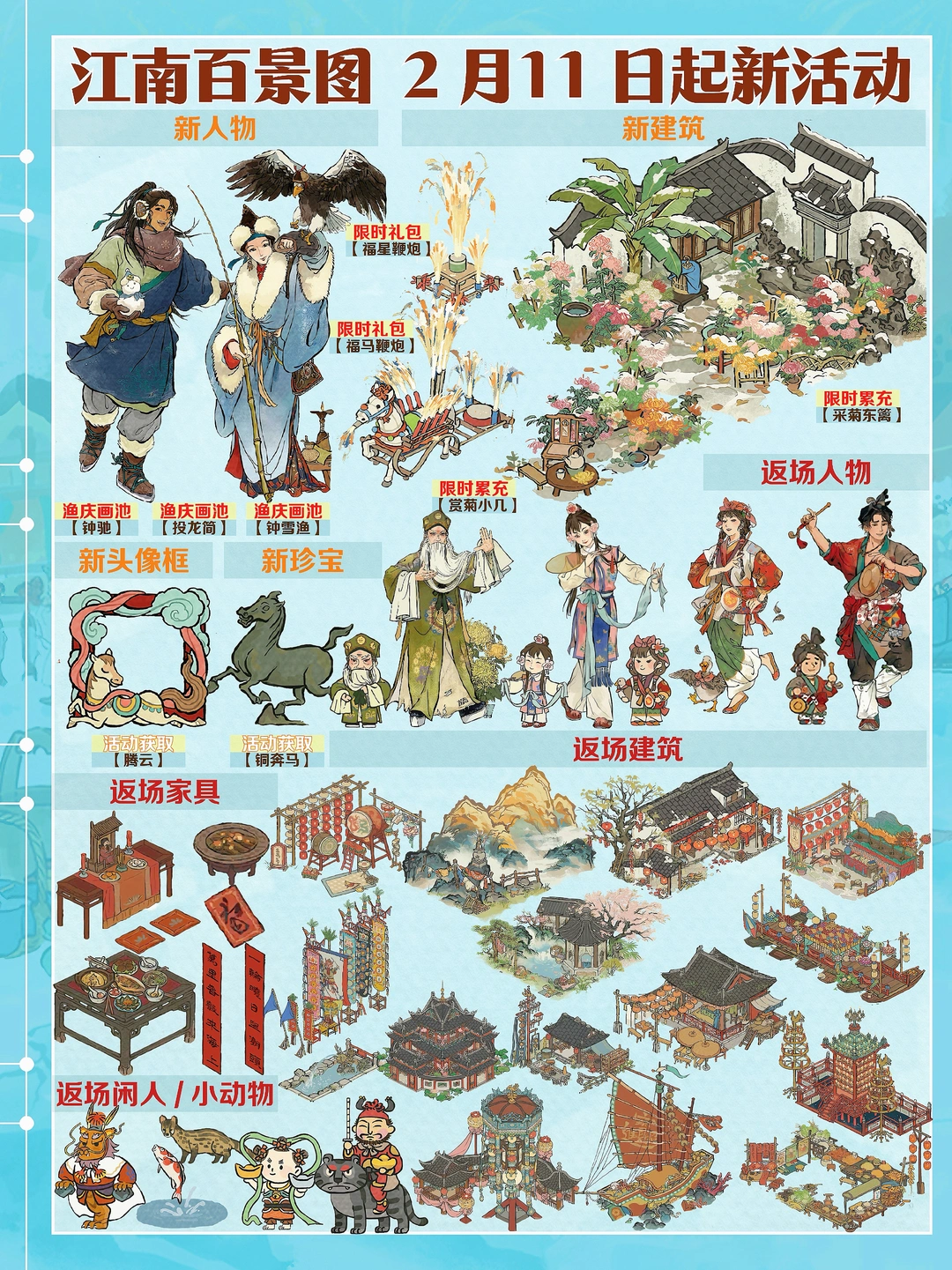 今日起（2月11日）江南百景图活动一览图‼️