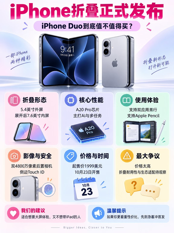 iPhone折叠正式发布！Duo值不值得买？📱