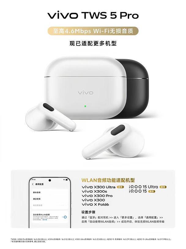 久等了 | vivo TWS 5Pro新增“高通”机型！