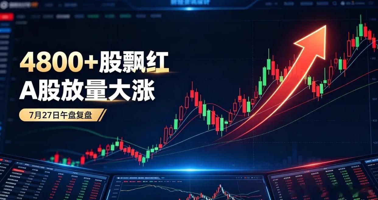 放量大涨！4800+股飘红，长鑫创历史纪录！下午A股怎么走？7月27日...