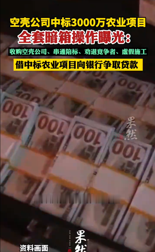 一家只有1名登记员工的空壳公司，竟然拿下了3000万的项目？！

据央广网曝光，中部某市城投集团账上缺钱，好几个项目等着米下锅。而某家银行正好有一笔农林水利的贷款盘子，总额度算下来将近3.9个亿，其中水利类就占2.6亿。银行的钱不是大风刮来的，放款得看你手里有没有真项目。于是一圈人坐在一起开会，想出