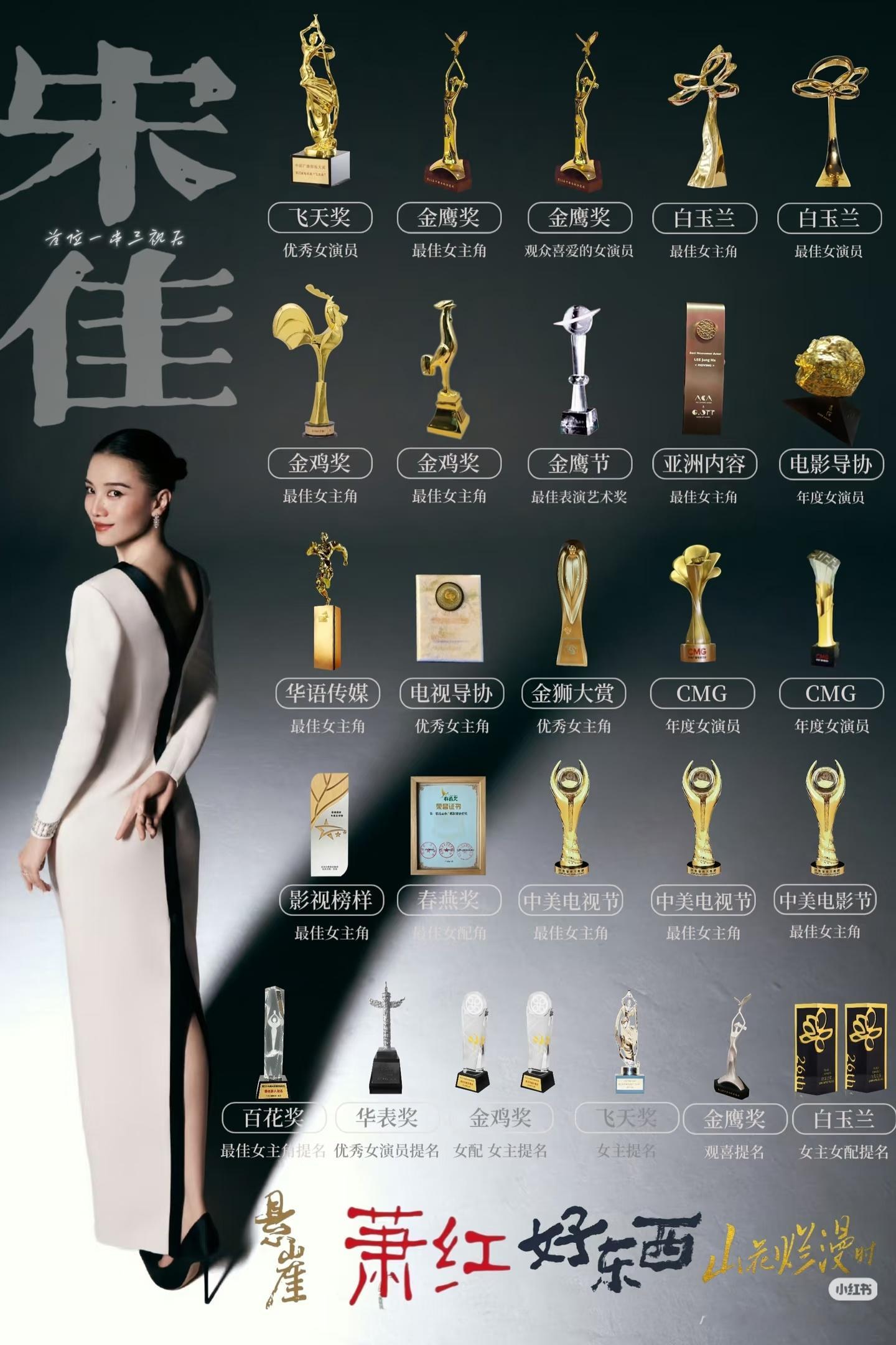 真正的女王，宋佳再度打破历史记录！
恭喜宋佳《山花烂漫时》横扫白玉兰、金鹰、飞天视后，成为历史唯一/第一位一穿三大满贯视后，宋佳成为历史第六位大满贯视后。此前她已经凭借《好东西》再度获得金鸡影后，成为第五位二封金鸡影后。
宋佳只需再拿一座飞天视后，就实现视后两轮大满贯，成为第一位两 ​