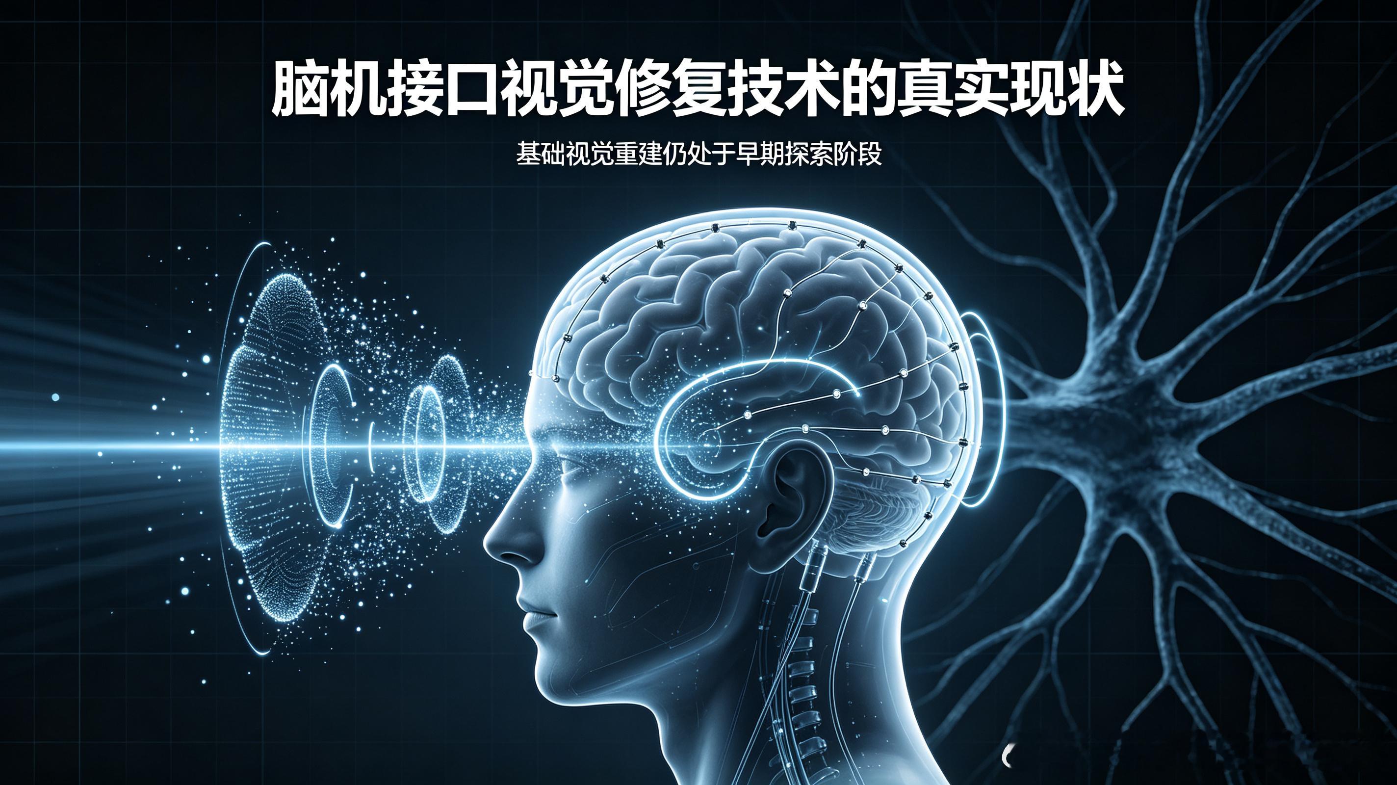 脑机接口视觉修复技术的真实现状

以下内容为我和ai沟通1小时后、由ai整理归纳的文章。
文章写于2026-08-06

第一部分：
如今脑机接口的视觉修复技术，虽已能帮助失明人群重建基础视觉，但整体仍处于早期探索阶段，存在两个目前无法回避的短板，值得客观看待。

首先是行业缺乏统一标准。不同于盲文、 ​