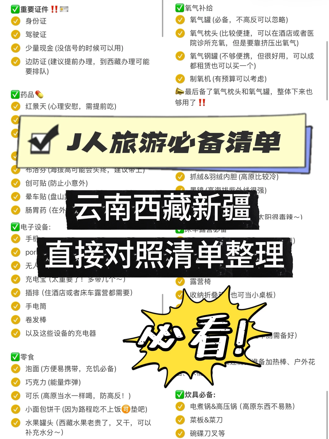 必备清单！西藏新疆自驾75天，带这些真的够了