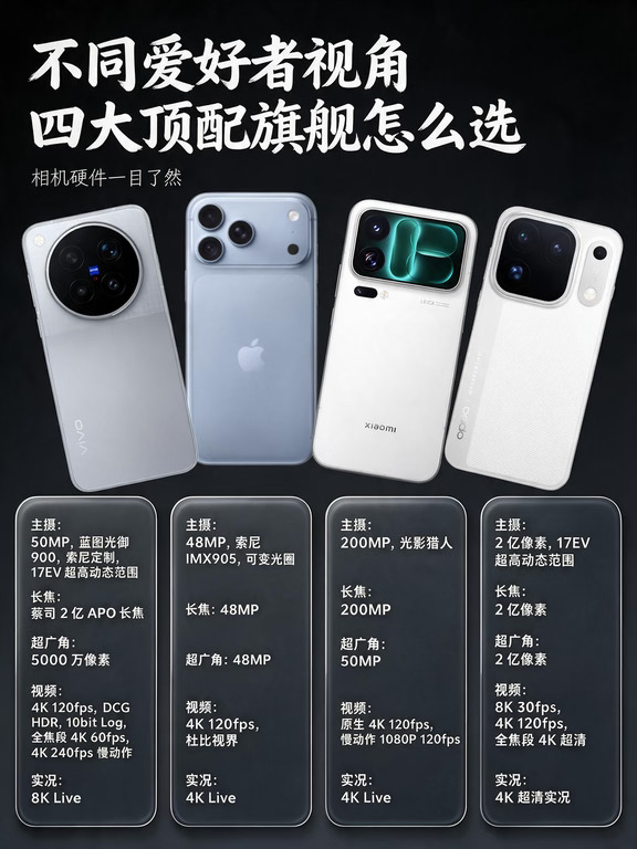 不同爱好者视角｜四大顶配旗舰怎么选