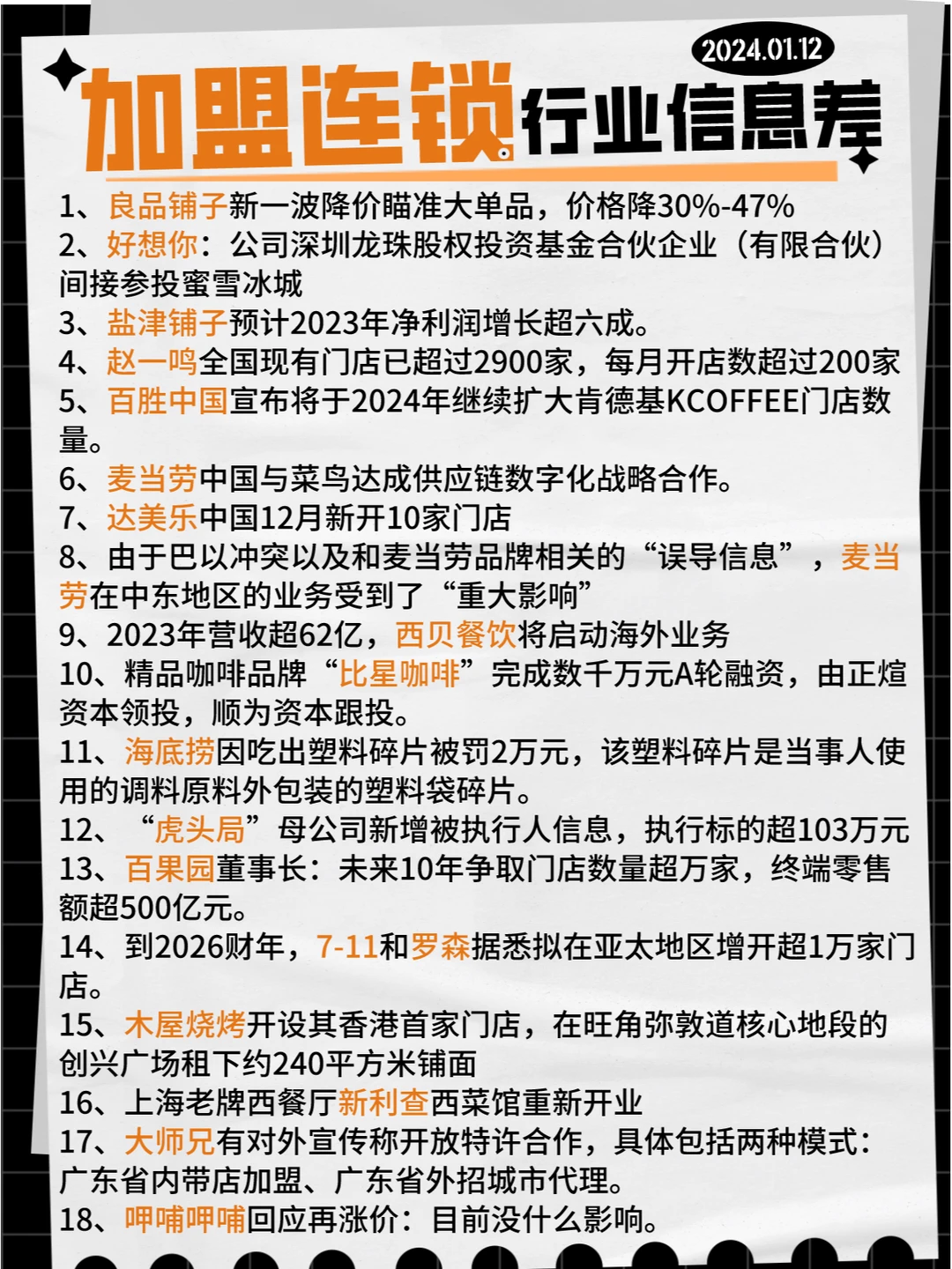 【加盟连锁】行业信息差