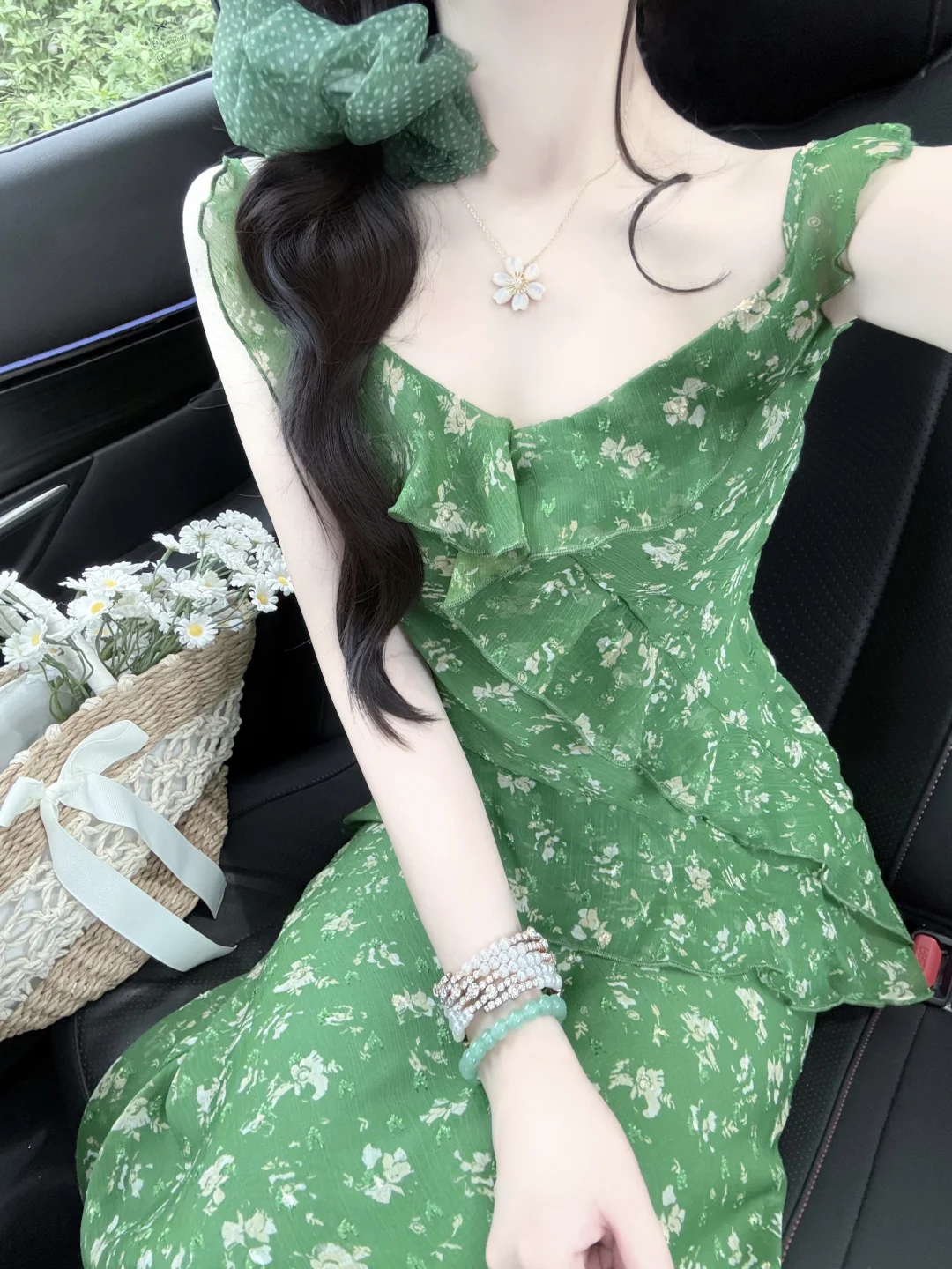 漂亮是一种感觉🫧绿色小碎花～🍃