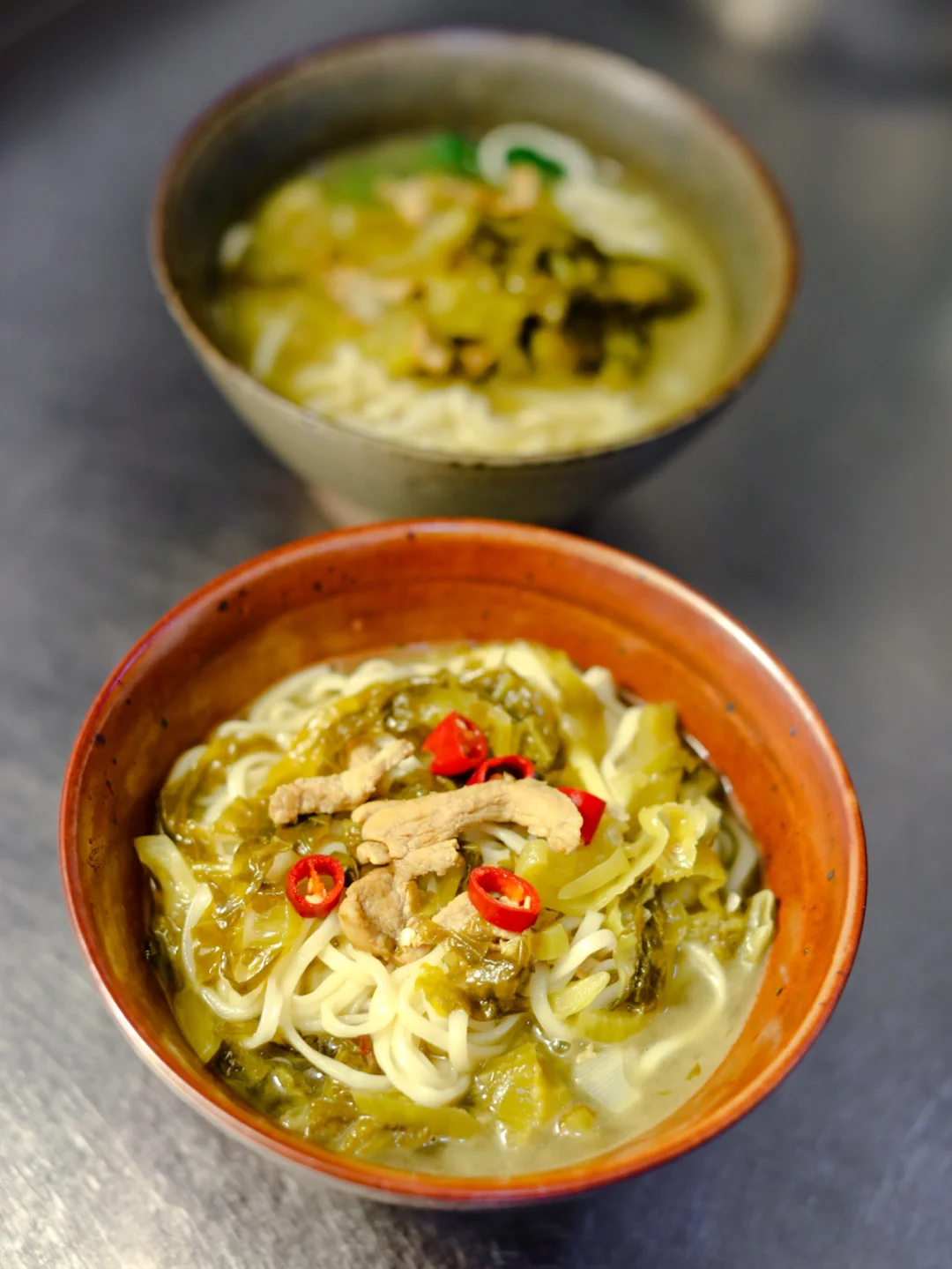 坚持做100种面不重样（25）雪菜肉丝面