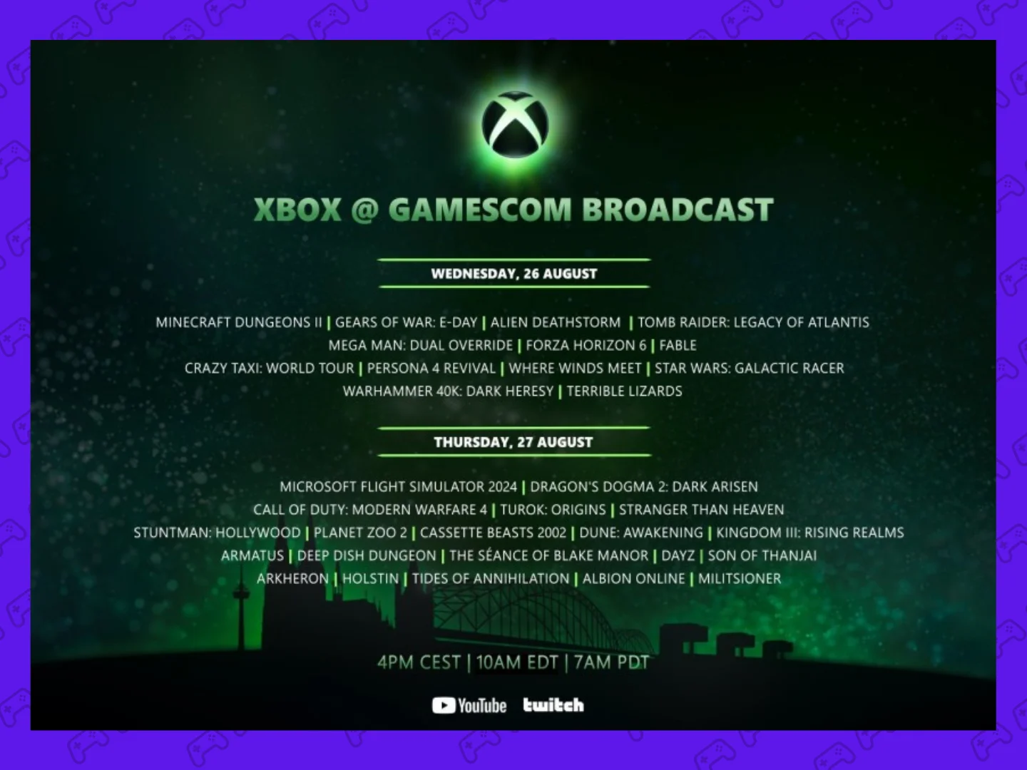 Xbox公布2026年科隆游戏展直播阵容