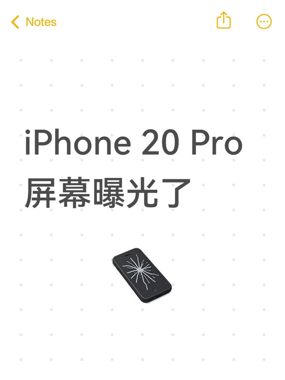 iPhone 20 Pro屏幕曝光了