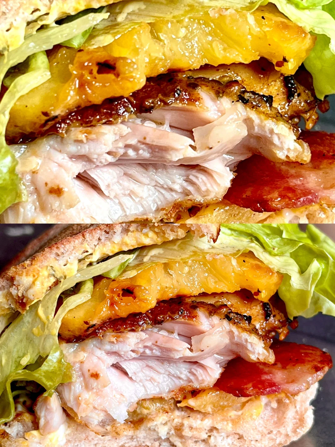 ☁️｜一口爆汁｜夏威夷风味🍍菠萝鸡排sandwich