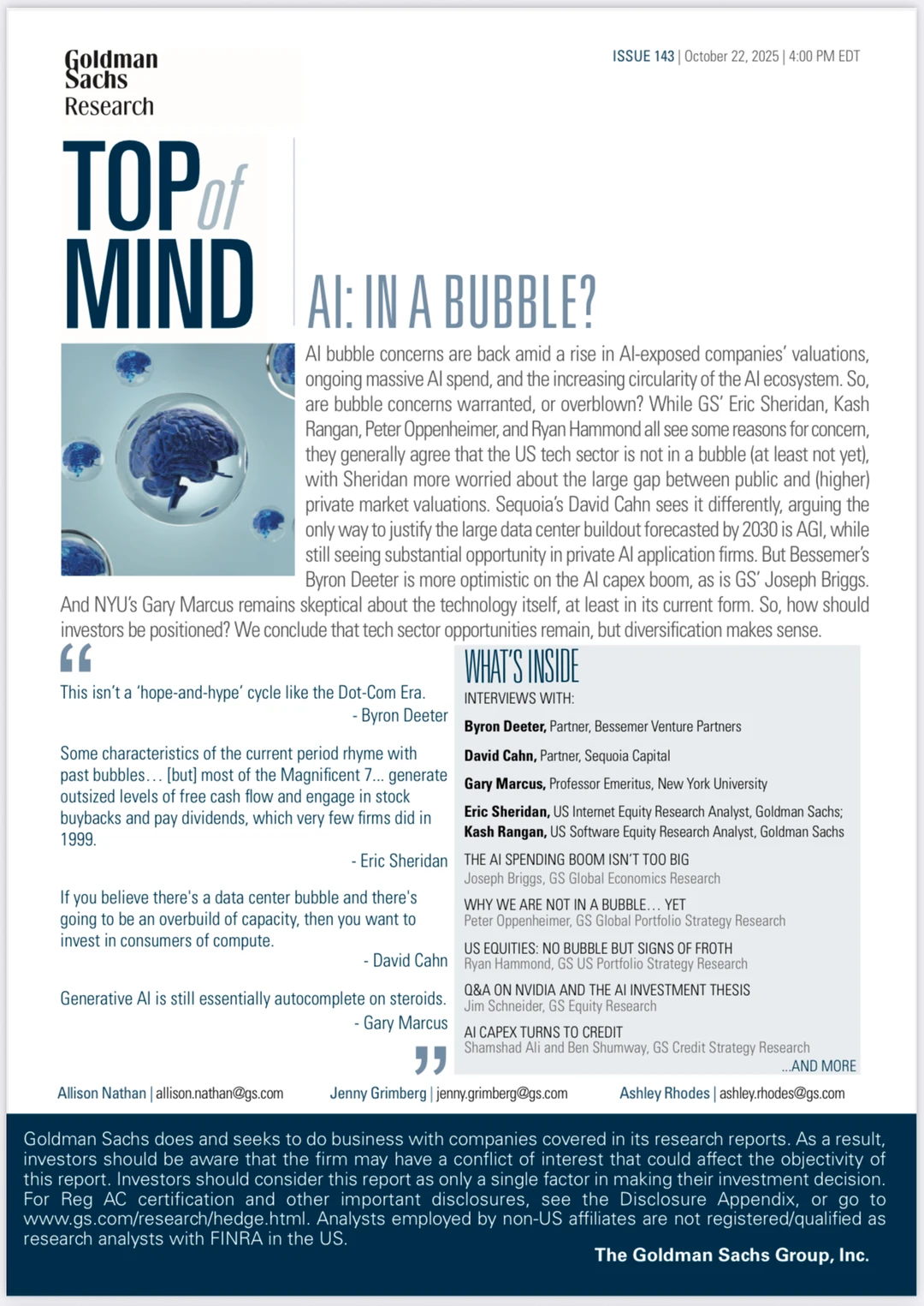 AI处于泡沫之中吗？高盛这篇文章可以看看🤔