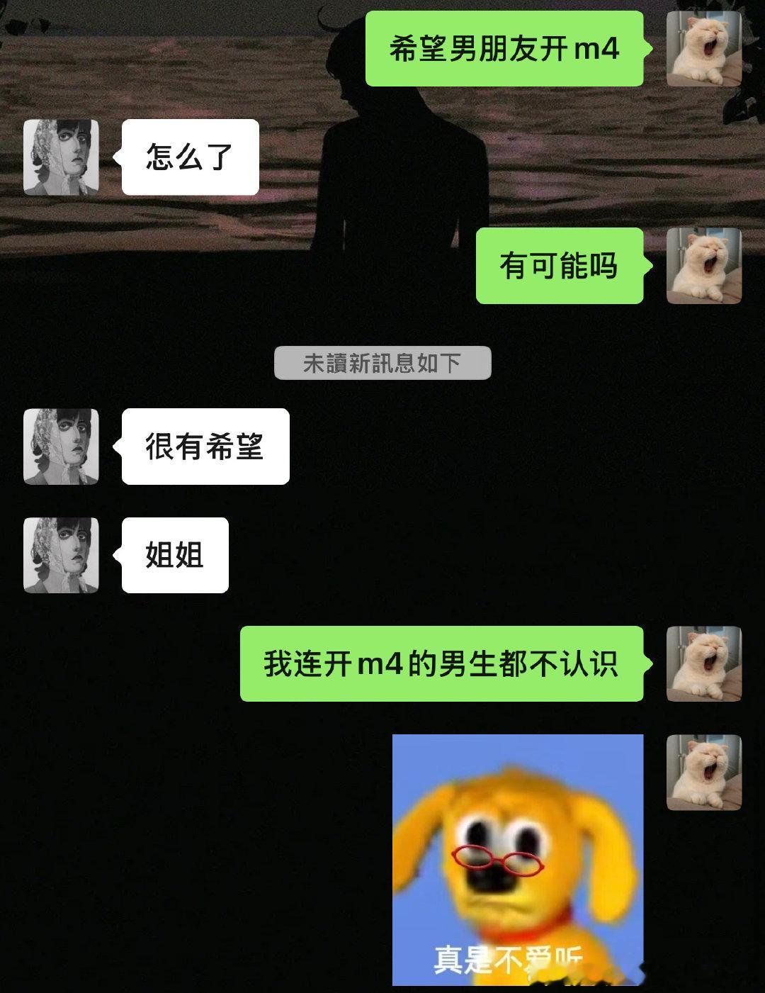 能让我找一个开m4的男朋友嘛[柯基] ​