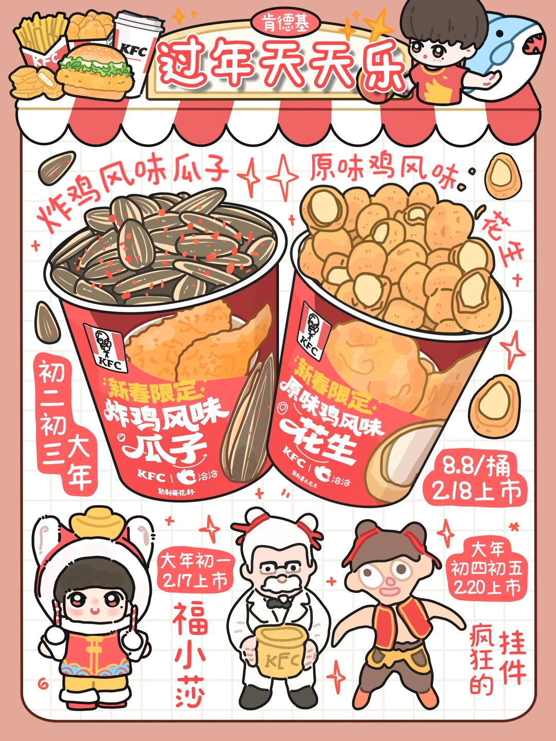 手绘食谱🍗｜肯德基过年🧧天天乐🧨
