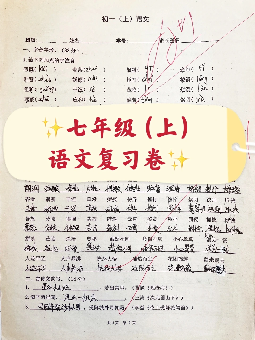 七年级（上）语文复习卷