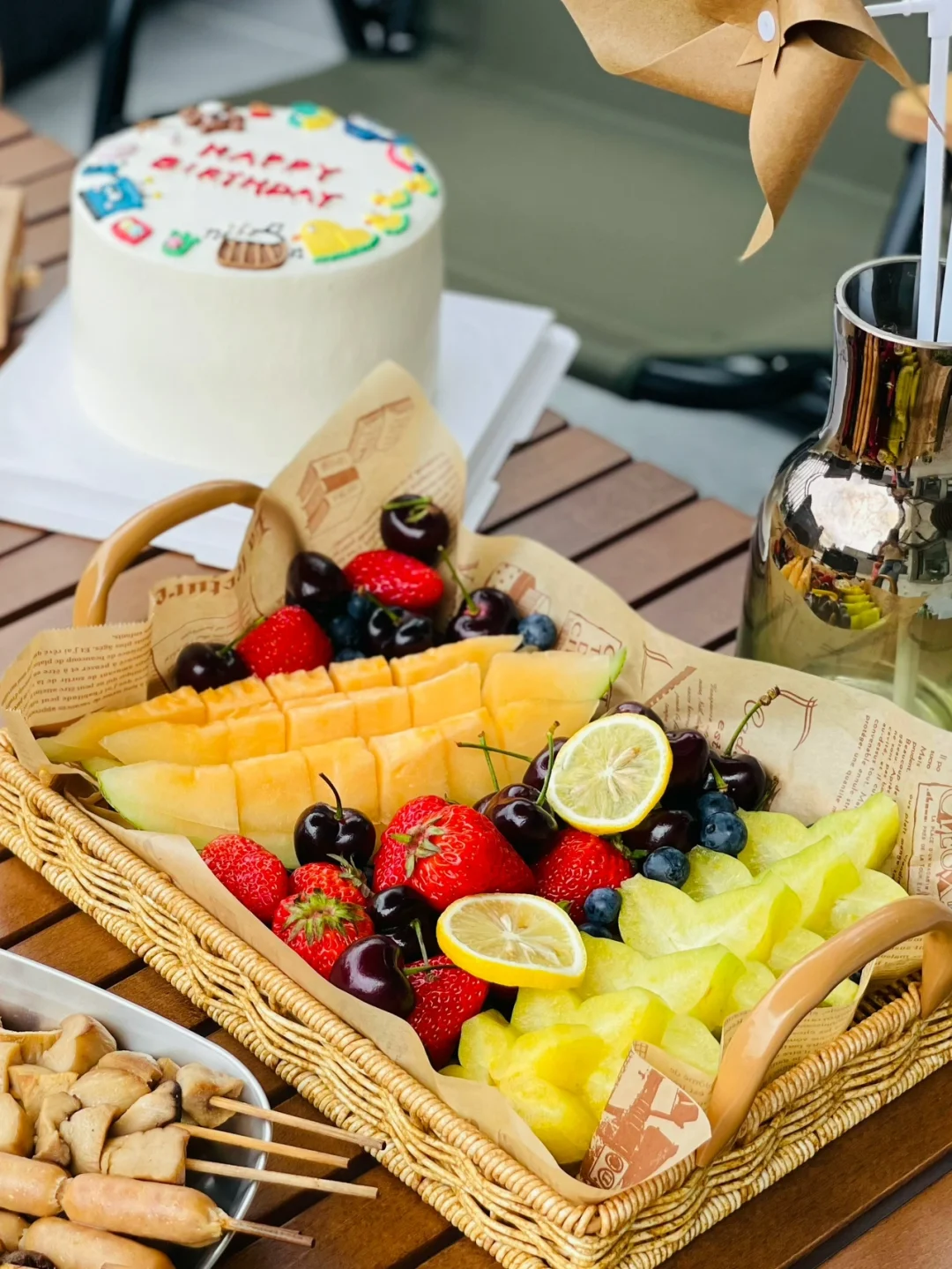 露营生日会＃五彩水果盘