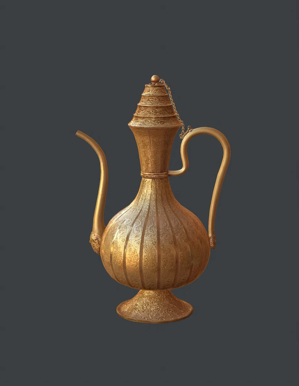 清 金錾云龙纹执壶