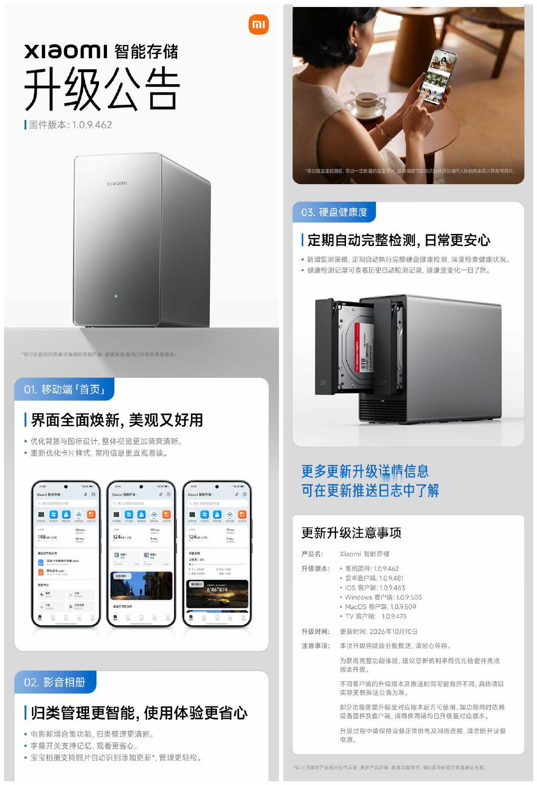 #MIUI[超话]##小米澎湃OS[超话]##HyperOS[超话]#
1.Xiaomi智能存储升级公告（301
2.2026小米澎湃OS用户体验交流会第三期发布（302
3.小米澎湃OS4 Beta版截止招募公告发布（303
4.小米可穿戴9月更新总结（304 ​
