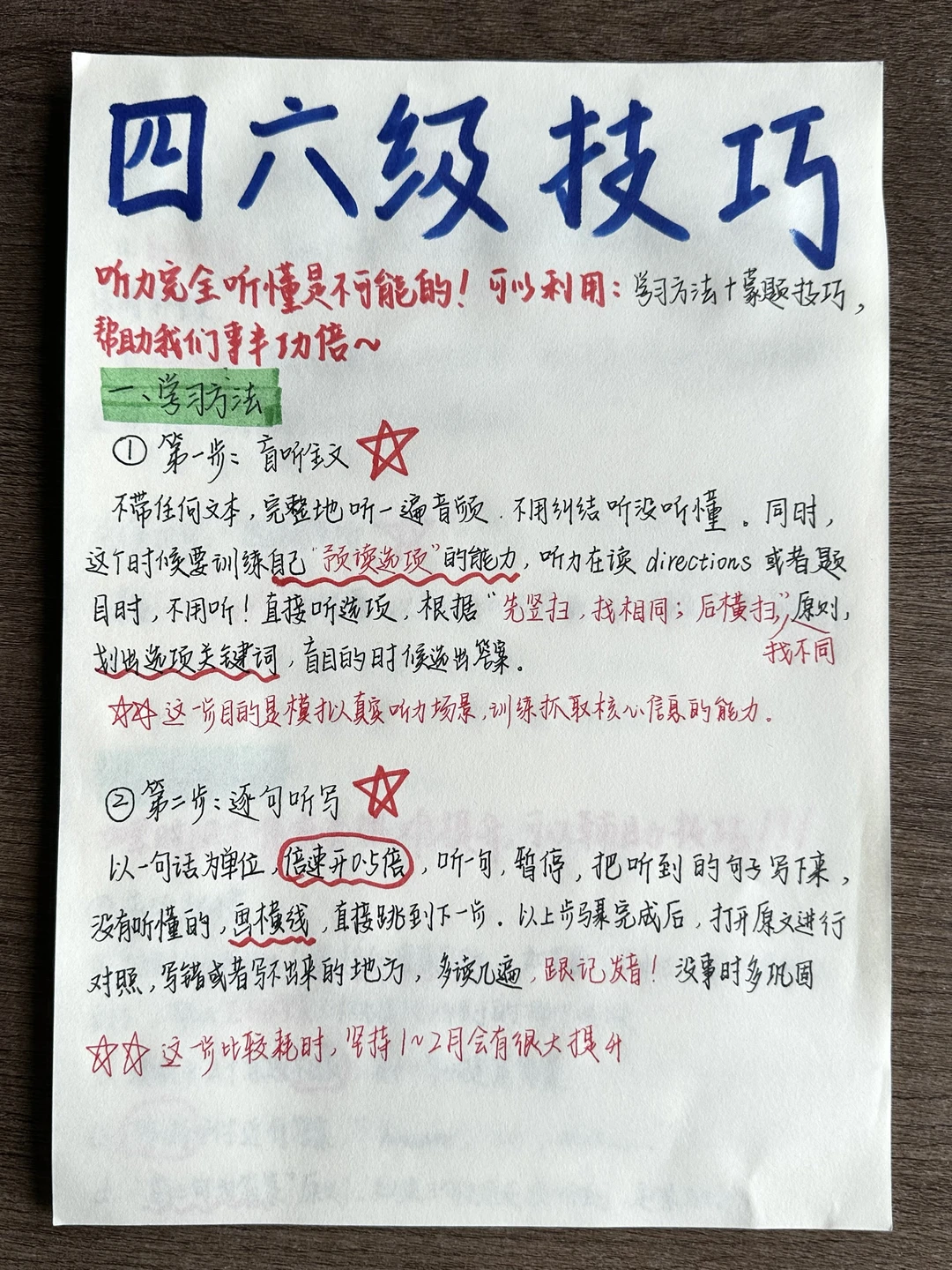 自己总结的超好用四六级听力技巧‼️‼️