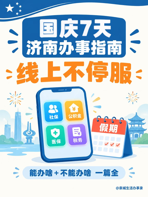 🔥国庆7天济南办事指南，线上不停服