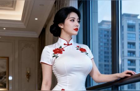 优雅旗袍美女，尽显东方韵味。