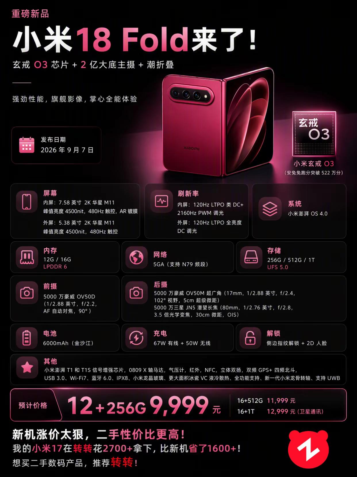 小米18 Fold来了！小米新品手机 小米 小米手机 折叠屏