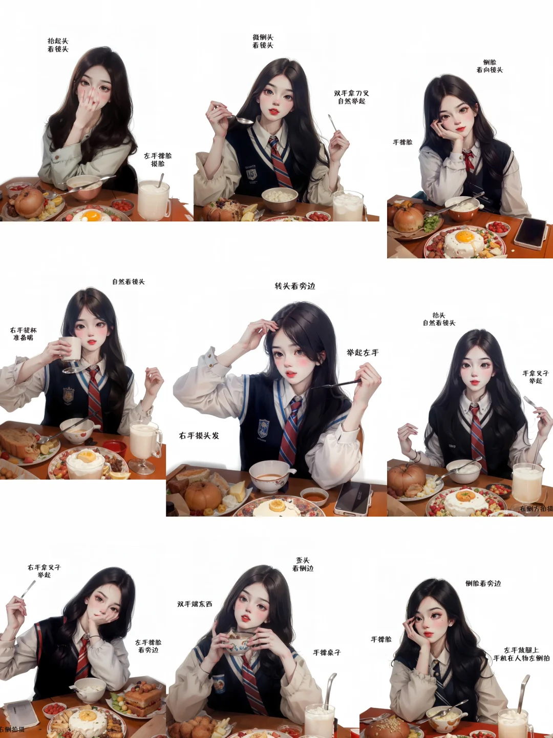 探店约饭拍照姿势｜万能坐姿都给我去试～