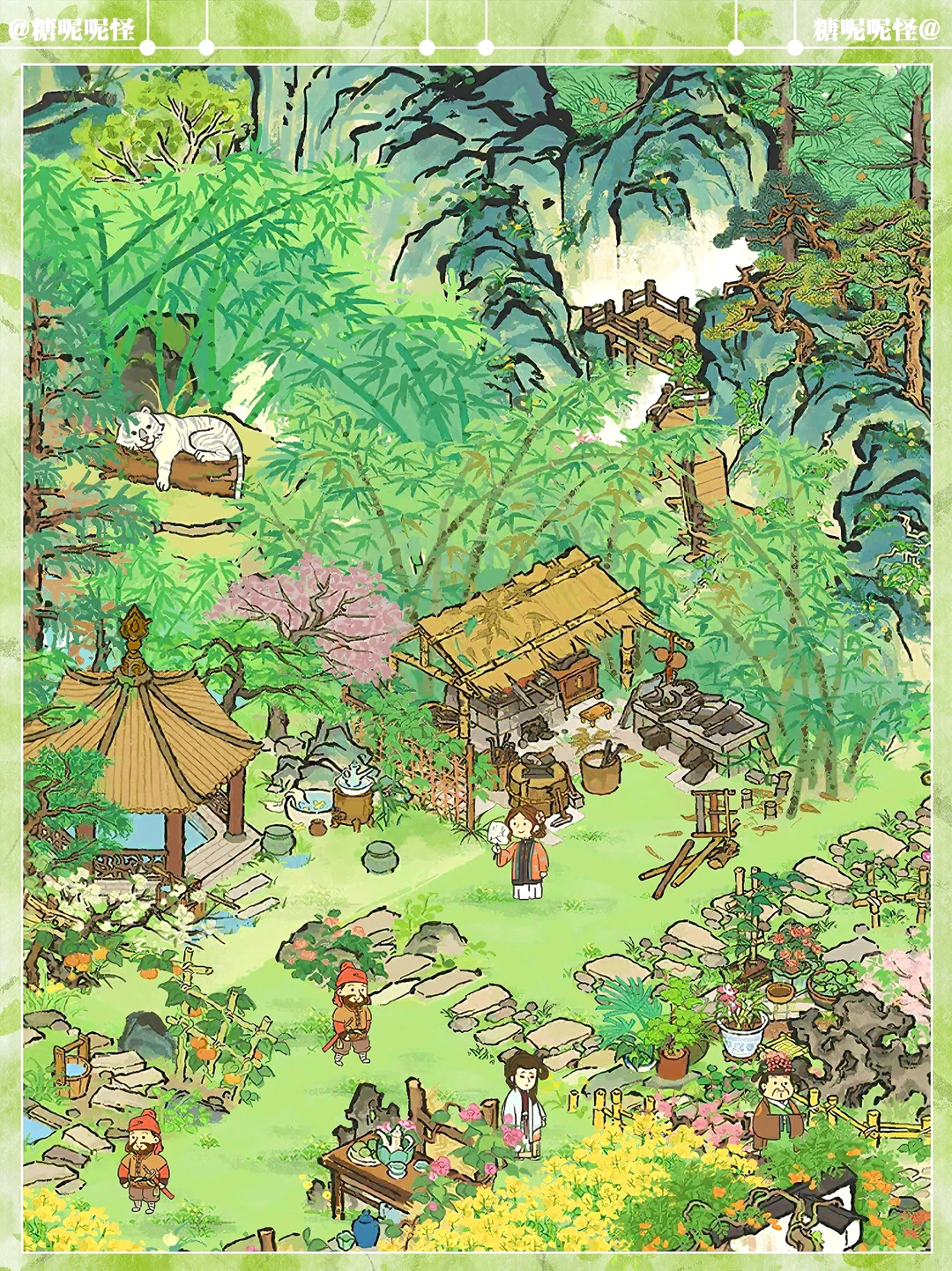 🍃【竹林打铁屋】绿色系田园大场景布局🌿