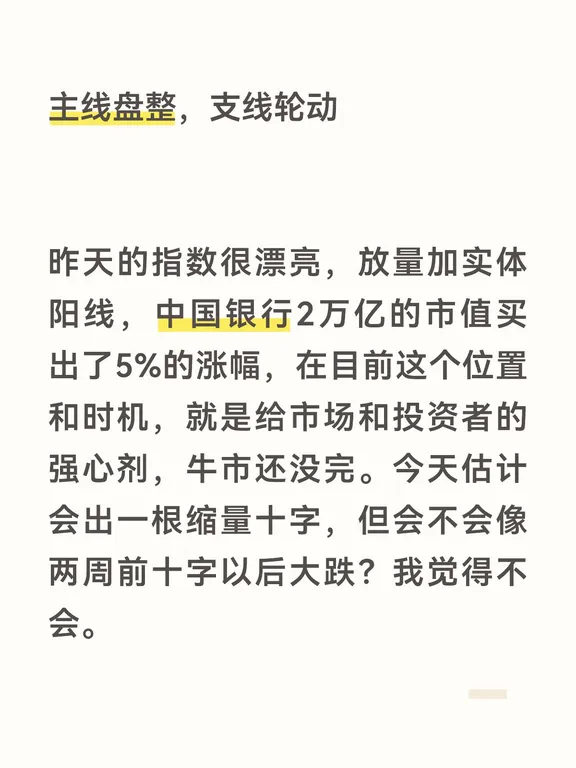 主线盘整，支线轮动