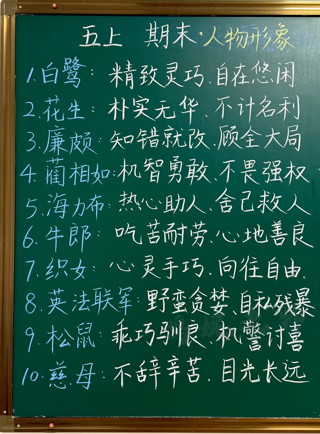 期末复习｜五年级上册【人物形象】汇总