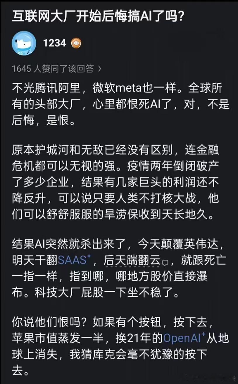 互联网大厂开始后悔搞AI了吗？ ​