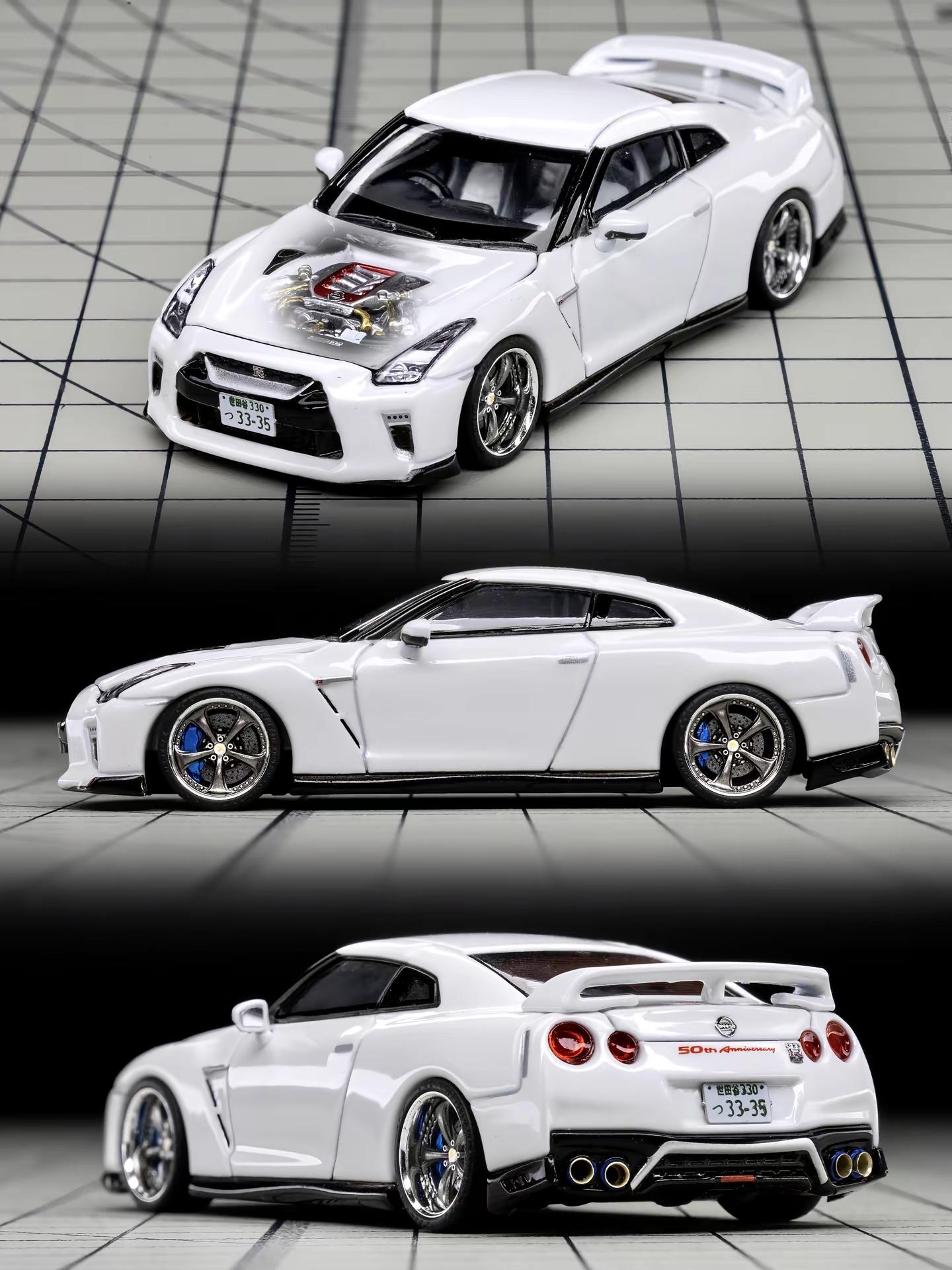 素车R35也能非常帅！车仔：MH 日产尼桑 GTR R35 2016款轮毂：WA x WORK VS KF小比例车模收藏 jdm小车模型 日产gt-r R35