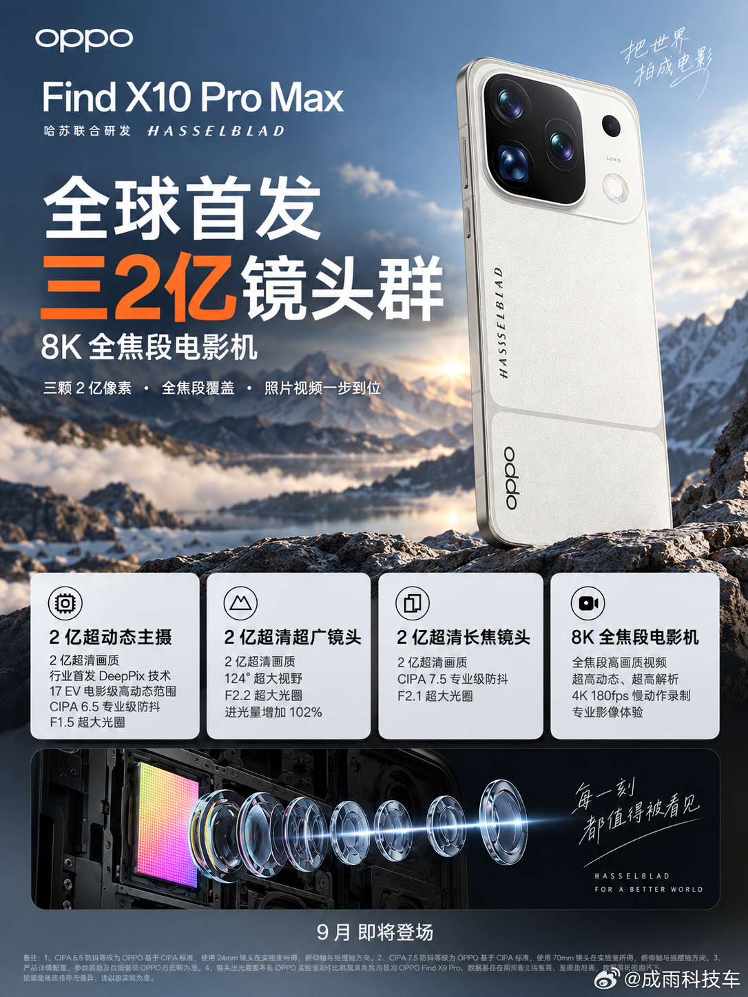 #OPPO三2亿镜头群曝光# 超广角在拍旅行照的时候，考验的不只是能装下多少风景，建筑线条是否自然、画面边缘是否清楚，都会影响成片观感。按照这次曝光来看的话，OPPO把超广角也提升到了2亿像素，值得期待的是大场景里的细节表现到底如何。讲真很想看一组建筑实拍，既看整体气势，也放大看看边缘和纹理 ​