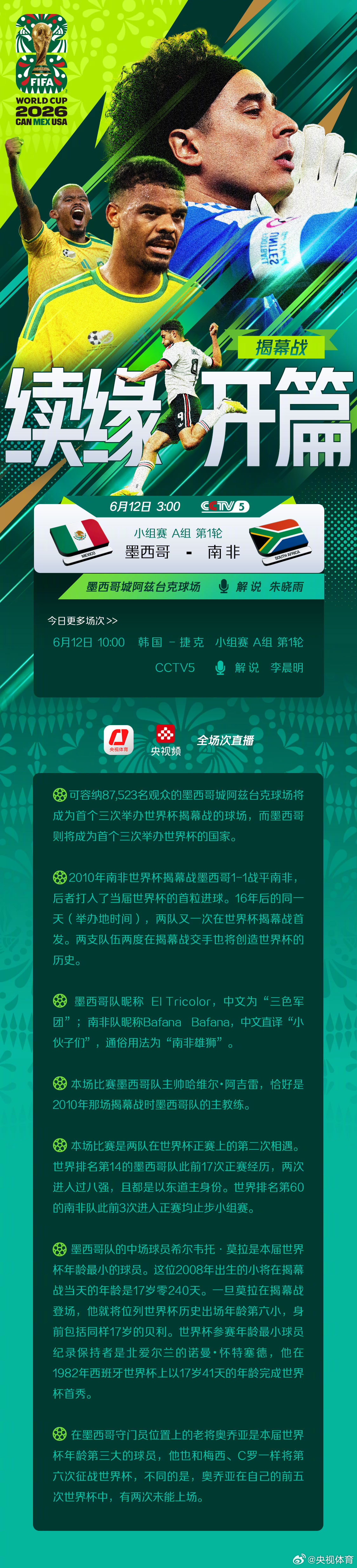 【：续缘·开篇】6月12日凌晨3:00，美加墨世界杯将正式拉开帷幕！揭...