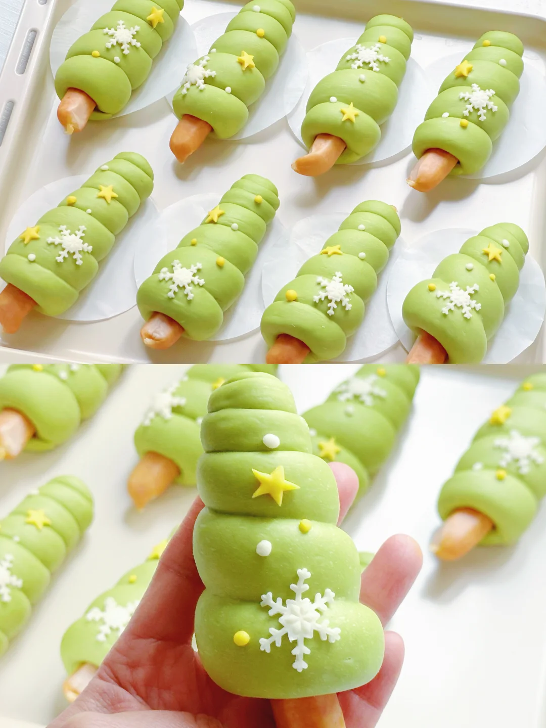 巨巨巨好吃！圣诞树肠仔馒头‼️超简单🅾️难度