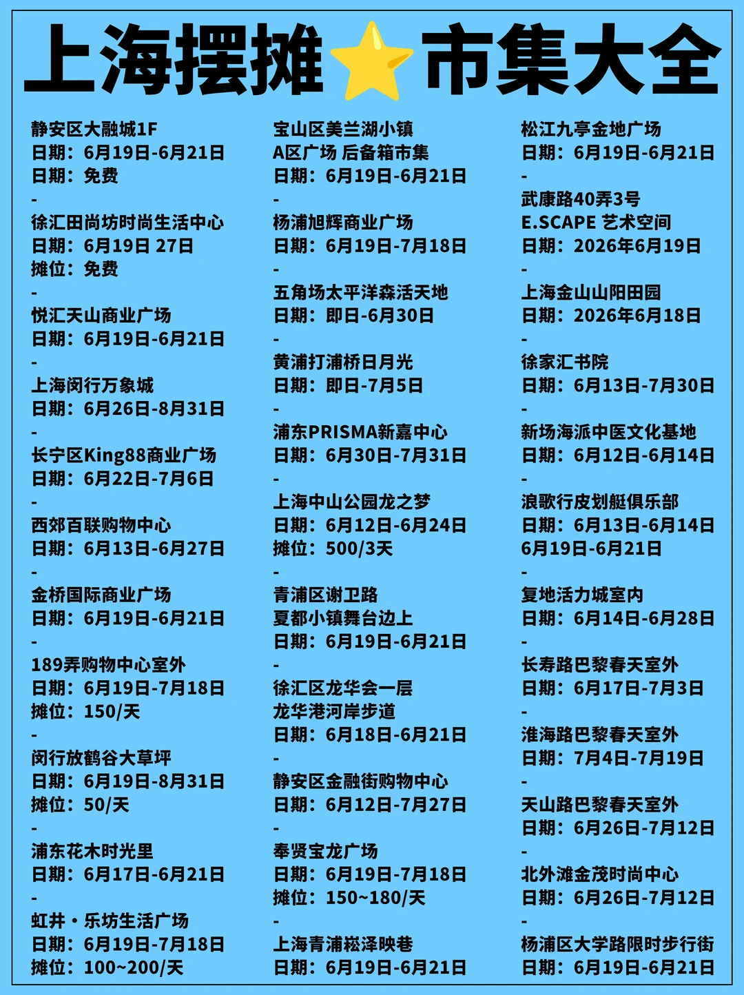 上海摆摊，不允许再错过这么多市集啦！