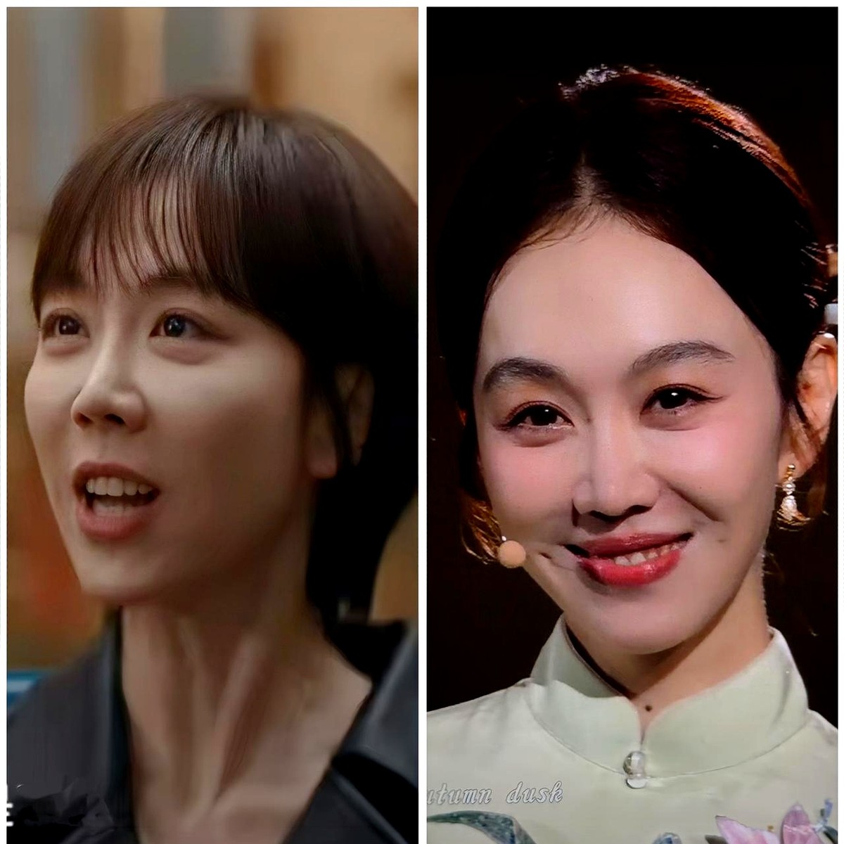 40岁的姜妍，一身旗袍上央视，才知道什么叫“人间尤物”。

以前总演些家长里短，穿得土里土气，还以为她就是个普通邻家大姐。谁能想到，换上一身浅绿刺绣旗袍，往那一站，整个江南的温婉都写在了她身上。

镜头推近，一米七二的身高撑着旗袍，没有一丝多余的肉，那股子从骨子里透出来的沉静和风韵，是年轻小花们怎么