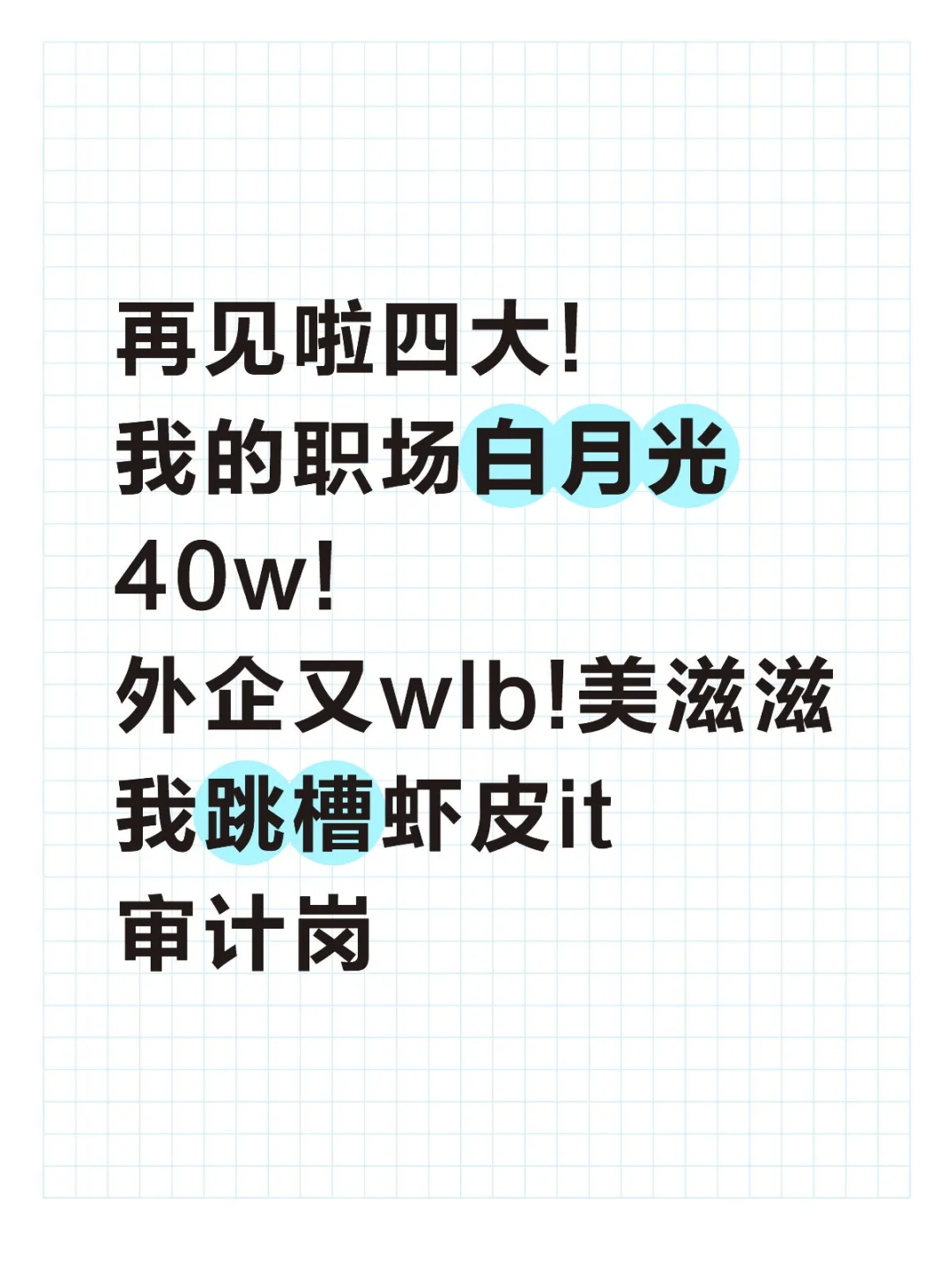 40w!外企又wlb!美滋滋!四大跳槽虾皮it审计