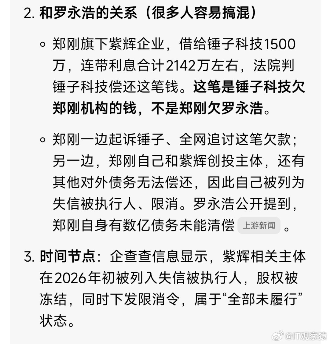 #郑刚 锤子科技#郑刚因为投资锤子科技成为老赖，实惨。 ​