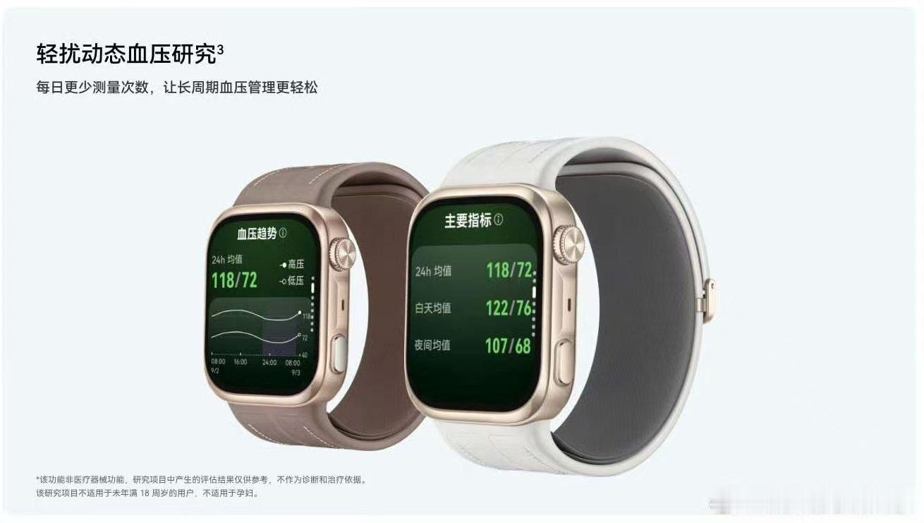 #华为血压表首发轻扰动态血压研究# 全天动态血压监测，不用一直忍受气囊充气带来的挤压感。新技术平衡了打扰程度与监测效果，让长期血压管理变得简单可行。 ​