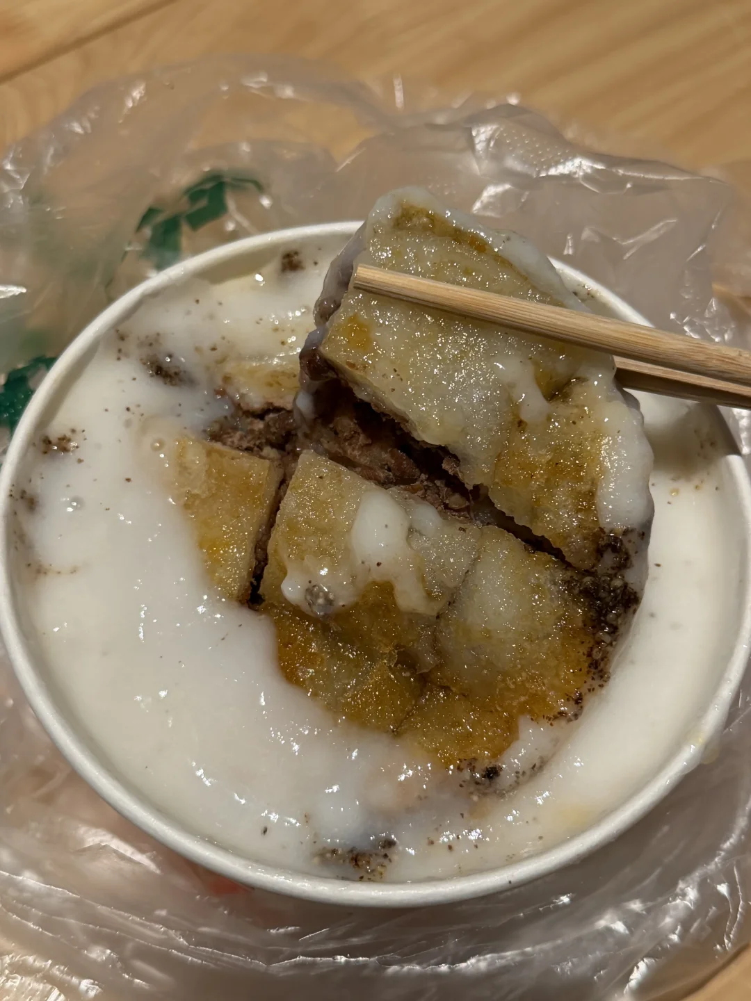 坚定的和这碗油炸粑稀饭复婚。。。。。。。