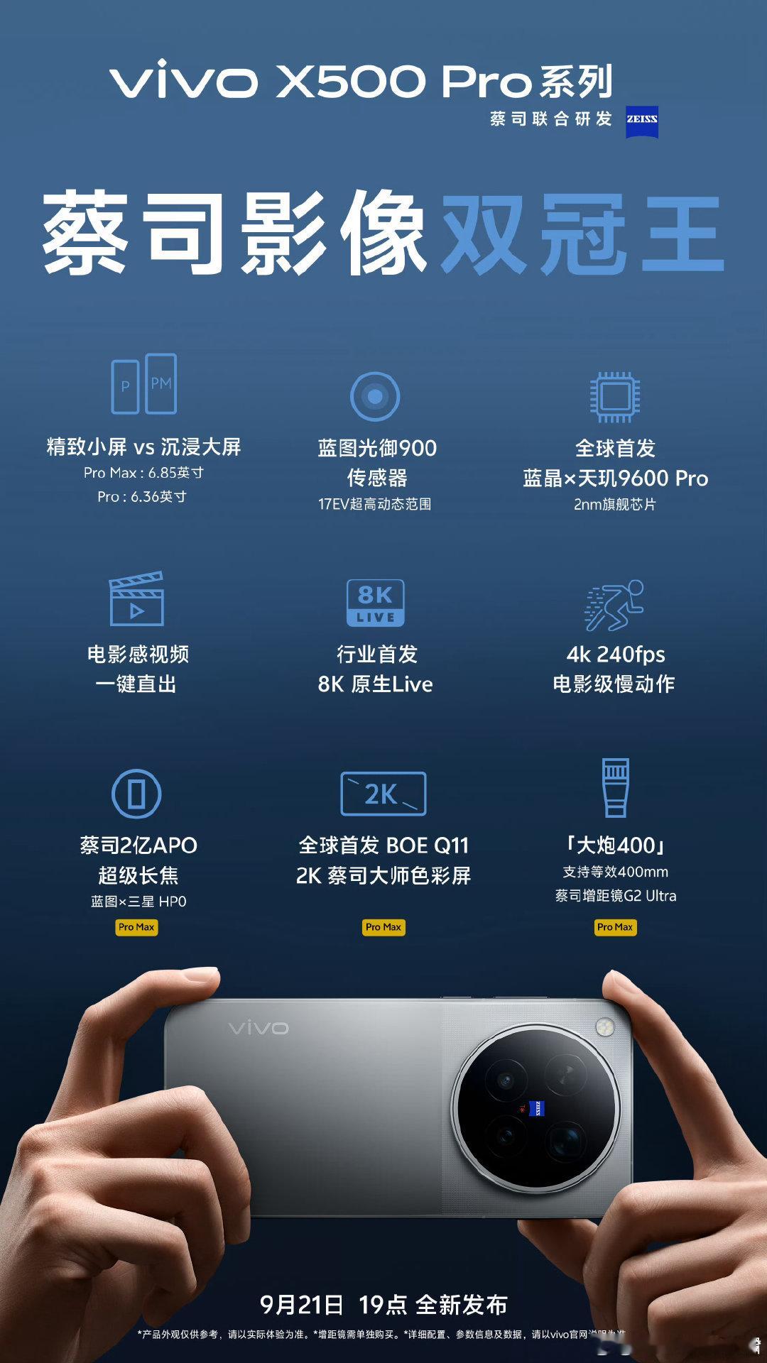 今晚就是vivo X500系列的新品发布会，老规矩，评论区猜起售价：#vivo x500系列# 

1、vivo X500起售价
2、vivo X500 Pro起售价
3、vivo X500 Pro Max起售价

价格不含国补，需要备注猜测哪款机型，每人限猜一次限中一台，祝大家好运呀[嘻嘻][嘻嘻]🧧 ​