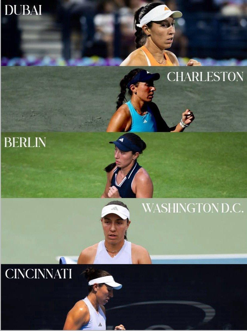 #wta[超话]# 截止今天佩古拉在本赛季已五次闯入巡回赛决赛，并取得了两冠两亚的战绩：
· 🏆 迪拜网球锦标赛 (WTA 1000)：2月夺冠。决赛以6-2、6-4击败斯维托丽娜，拿下赛季首冠及生涯第10冠。
· 🏆 查尔斯顿站 (WTA 500)：4月卫冕。决赛以6-2、6-2横扫斯塔罗杜布采娃，携10连胜卫冕。
• 🥈柏林 ​
