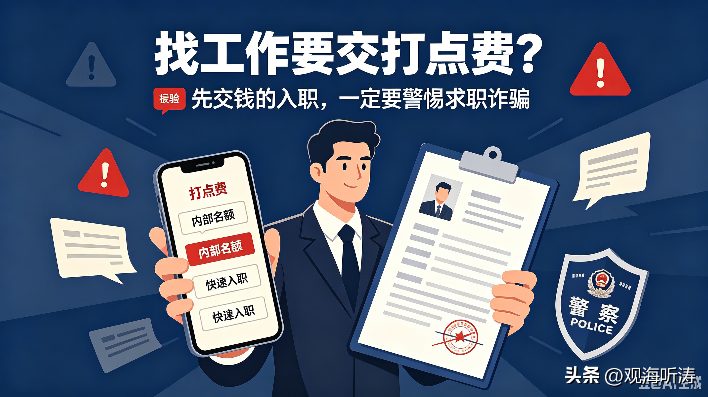 找工作先交打点费？求职诈骗常见套路，找工作的人一定要警惕